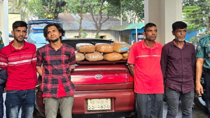 Ctg kotoali arrest 4 চট্টগ্রাম, গাঁজা,প্রাইভেটকার, জব্দ